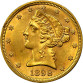 $5 DOLLAR LIBERTY HEAD GOLD COIN 1898 #LH1892G