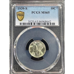 1939-S MERCURY DIME PCGS MS 65  #MD8642