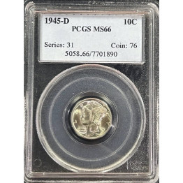 1945-D MERCURY DIME PCGS MS 66  #MD1890