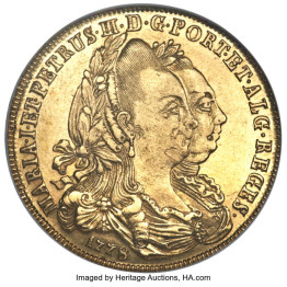 1778 Peça - Maria I and Pedro III GOLD COIN  #ES14G1778 SOLD OUT