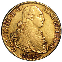 8 ESCUDO 1805 MEXICO  - Charles IV #ESC81805