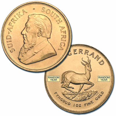 1 oz South African Gold Krugerrand Coin (Random Year) #KUR1OZ (CALL FOR PRICE )