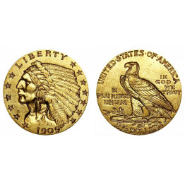 1909 INDIAN  GOLD $2.50 COIN #ING1909