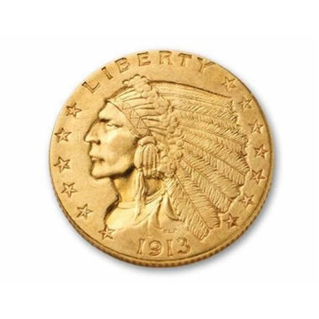 1913 INDIAN $2.50  GOLD COIN #ING1913