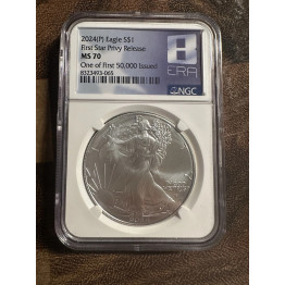 2024 AMERICAN EAGLE FIRST STAR PRIVY REALEASE ONE OF 50,000 #65 MS70 PCGS #065