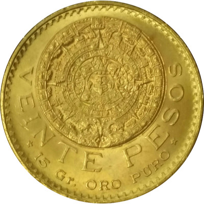 MEXICAN 20 PESOS GOLD PIECE .4823 OZ PURE GOLD #M4823G